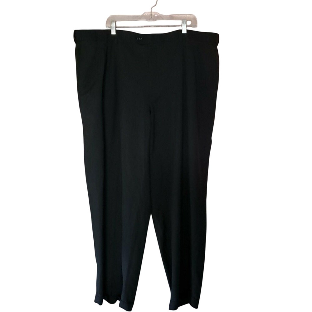 Covington Dress Pants Mens 46x32 Black Pleated Microfiber Classic Fit Slacks